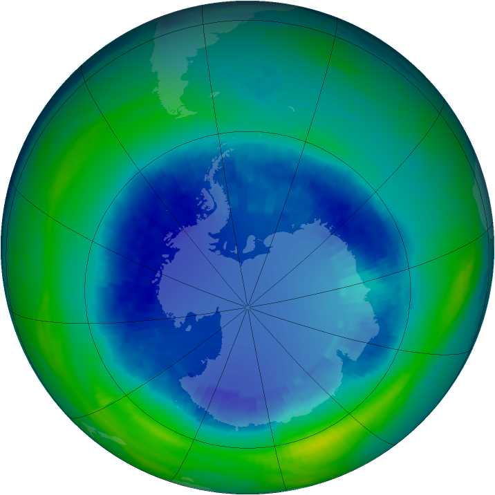 Ozone Map 1992-08-25
